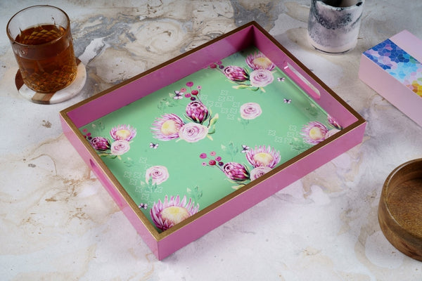 Fuchsia Feels Floral Tray Set